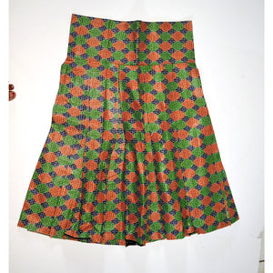 BROWN African Ankara Bias Cut Mini Skirt - Zabba Designs African Clothing Store