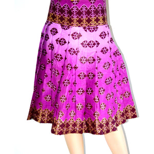 Purple African Ankara print High Waist Mini Skirt - Zabba Designs African Clothing Store