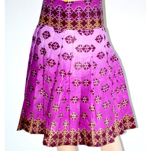 Purple African Ankara print High Waist Mini Skirt - Zabba Designs African Clothing Store