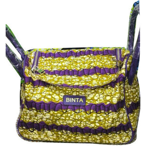 Kise African Wax Print Top Handle Fabric Tote - Zabba Designs African Clothing Store