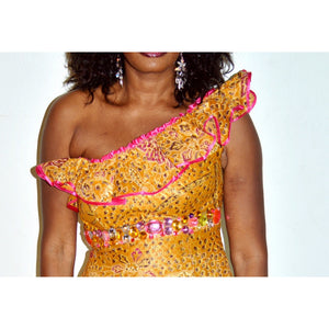 Jee African Inspired One Shoulder Dress - Zabba Designs African Clothing Store