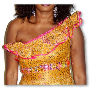 Jee African Inspired One Shoulder Dress - Zabba Designs African Clothing Store