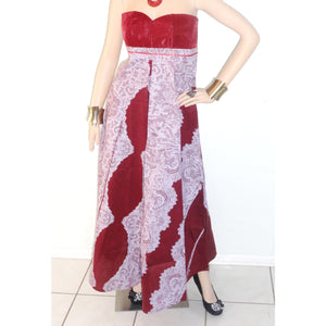 Cape African  Print Strapless Maxi Dress - Zabba Designs African Clothing Store