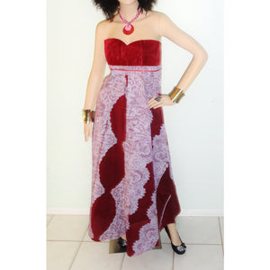 Cape African  Print Strapless Maxi Dress - Zabba Designs African Clothing Store