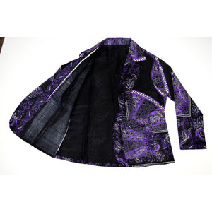 Purple And Black African Print Jacket - Zabba Designs African Clothing Store