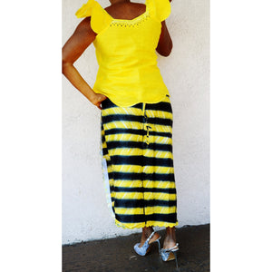 Yellow And Black African Dress - Zabba Designs African Clothing Store