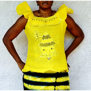 Yellow And Black African Dress - Zabba Designs African Clothing Store