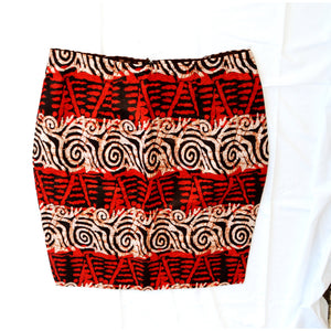 Red Galaxy Print Mini Skirt - Zabba Designs African Clothing Store