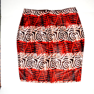 Red Galaxy Print Mini Skirt - Zabba Designs African Clothing Store