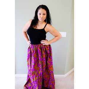 Mattie Purple Cotton Maxi Skirt - Zabba Designs African Clothing Store
