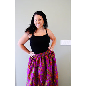 Mattie Purple Cotton Maxi Skirt - Zabba Designs African Clothing Store