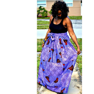 COLLETT Purple Romantic Maxi Skirt - Zabba Designs African Clothing Store