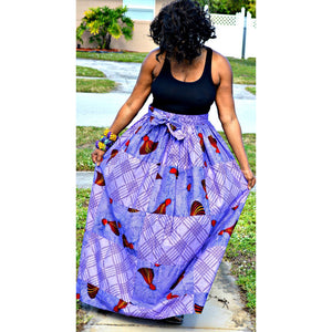 COLLETT Purple Romantic Maxi Skirt - Zabba Designs African Clothing Store