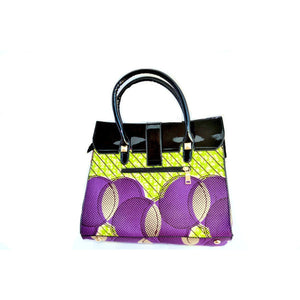 Green And Purple African Fabric Bag - Zabba Designs African Clothing Store