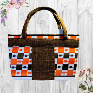 Jebbah Kente African print Tote and cosmetic bag - Zabba Designs African Clothing Store