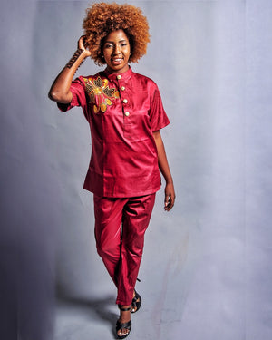 Kiki African Print Pants Set For Women - Zabba Designs African Clothing Store