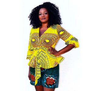 Tau African Print Shorts Set - Zabba Designs African Clothing Store