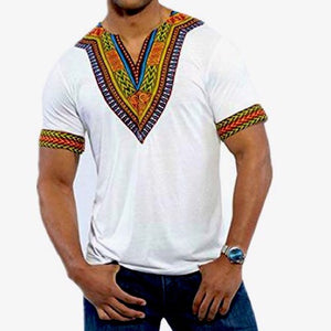 WHITE AFRICAN DASHIKI MEN'S SHIRT - Zabba Designs African Clothing Store