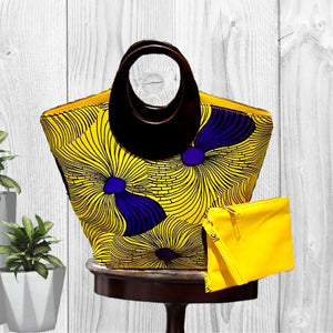 Mozart Fashion African Print Hobo Bag with Wallet - Zabba Designs African Clothing Store