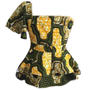 Bomi One Shoulder African Print Blouse - Zabba Designs African Clothing Store