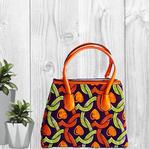 Large Orange African Print Bag - Zabba Designs African Clothing Store