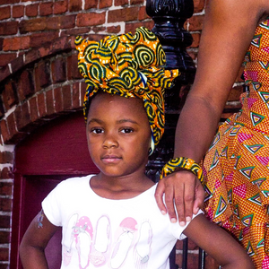Masego Girl African Ankara Print HeadWrap - Zabba Designs African Clothing Store