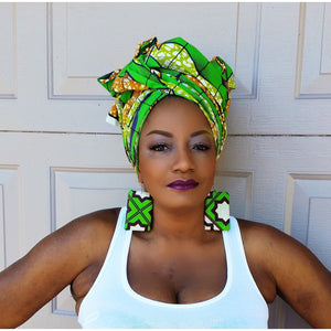 THE Green SAMBA Headwrap - Zabba Designs African Clothing Store