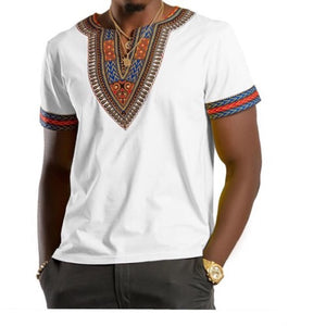 WHITE AFRICAN DASHIKI MEN'S SHIRT - Zabba Designs African Clothing Store
