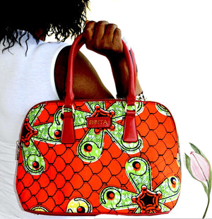 Orange Ankara Print Tote Bag - Zabba Designs African Clothing Store