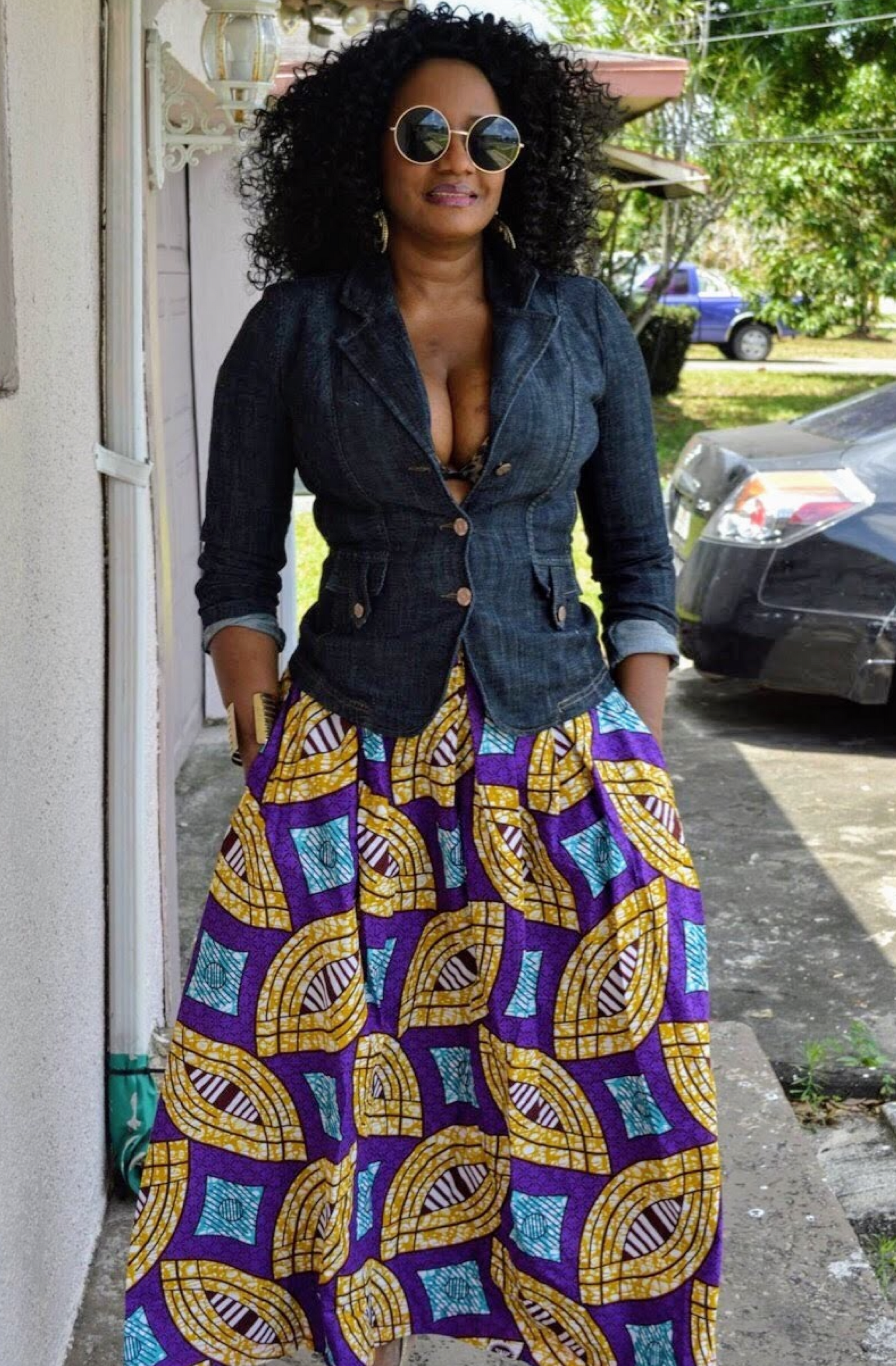 African print hot sale maxi skirt