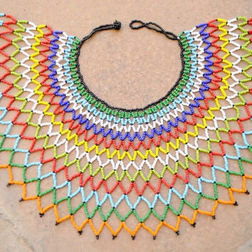 African Necklace Collar Statement Choker Women Retro Adjustable Large Collar  Jewelry - Walmart.com
