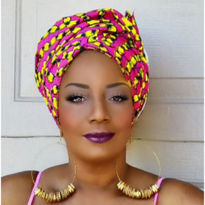 PEONY African Print Head Wrap - Zabba Designs African Clothing Store