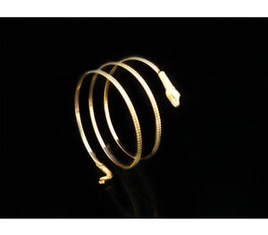 Fashion Punk Coiled Snake Spiral Upper Arm Cuff Bangle Bracelet Twisted Wire Bangles - Zabba Designs African Clothing Store