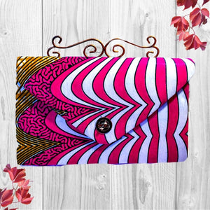 Designer Evening Clutch Bag Red And Blue African Ankara Fabric - Zabba Designs African Clothing Store