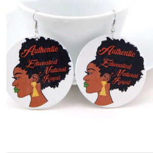 Educated And Royal Natural Hair Earrings - Zabba Designs African Clothing Store