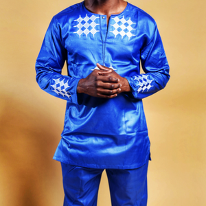 Afamefuna African Men Embroidery Suit - Zabba Designs African Clothing Store