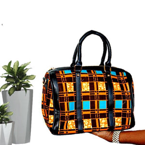 Brown Large African Inspired Tote Bag - Zabba Designs African Clothing Store