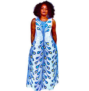 ZUMA African Print Maxi Dress - Zabba Designs African Clothing Store