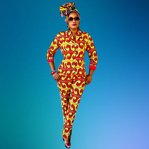JOKO African Print Blazer And Pant Suit - Zabba Designs African Clothing Store