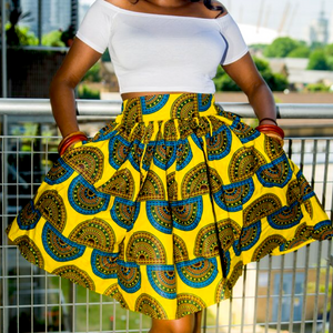 AKI African Print Midi Skirt - Zabba Designs African Clothing Store