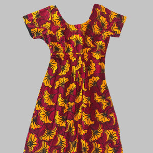 Pinky African Print Midi Dress - Zabba Designs African Clothing Store