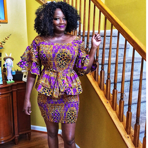 Cocoa Latte African Print Midi Skirt Set Two Piece - Zabba Designs African Clothing Store