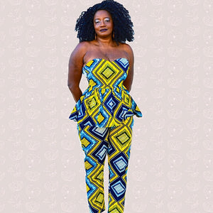 Kou African Print Pants And Top  Set - Zabba Designs African Clothing Store