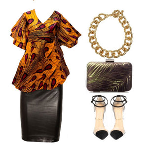 Soca African Wrap Blouse - Zabba Designs African Clothing Store