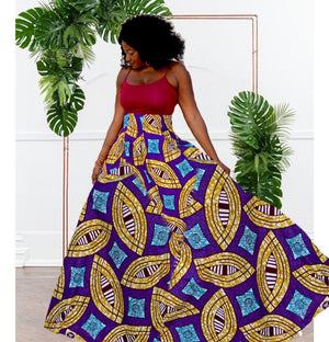 Passion African Print Maxi Skirt - Zabba Designs African Clothing Store