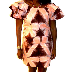Mocha Tie Dye African Skirt Set - Zabba Designs African Clothing Store