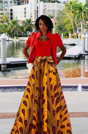 Egypt African Print Maxi Skirt - Zabba Designs African Clothing Store