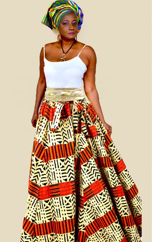 Lolata African Print Maxi Skirt - Zabba Designs African Clothing Store