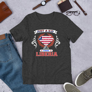 Just A Kid From Liberia T-Shirt - Zabba Designs African Clothing Store