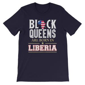 Black Queens Are Born In Liberia Short-Sleeve T-Shirt - Zabba Designs African Clothing Store